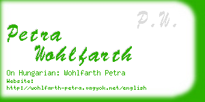 petra wohlfarth business card